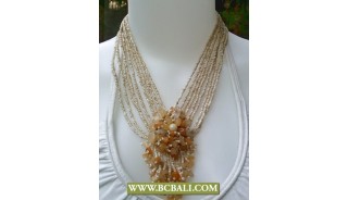 Chockers Necklaces Beads Fashion with Brown Stones